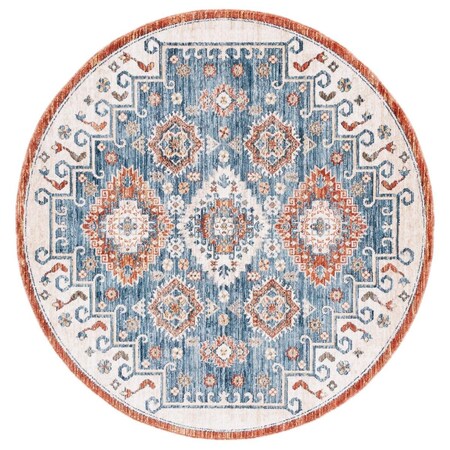Safavieh 6 x 6 ft. Olympia 204N Power Loomed Round Area Rug; Blue & Ivory OPA204N-6R